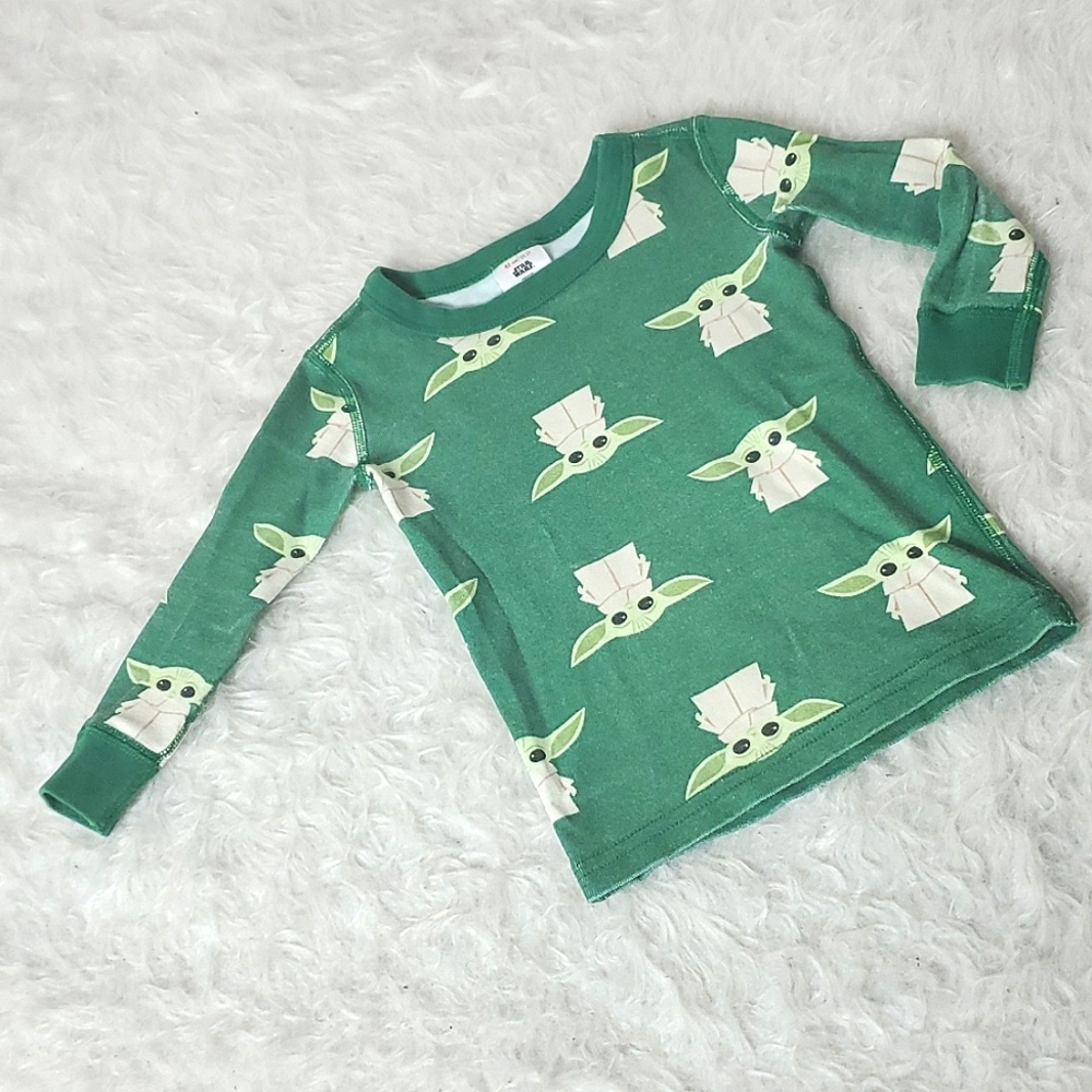 Hanna Andersson Star Wars collection PJ top long sleeve baby Yoda green 2T